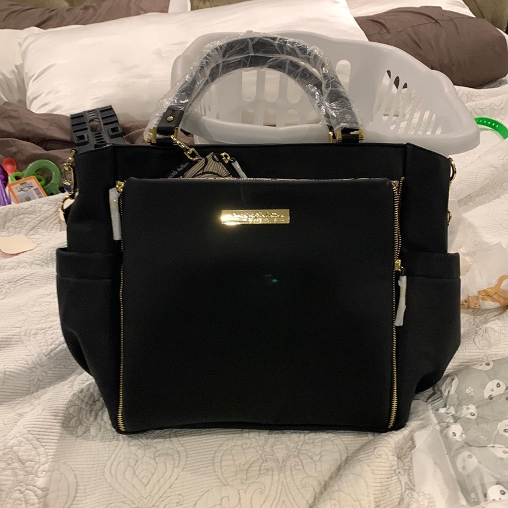 Black petunia pickle bottom diaper bag